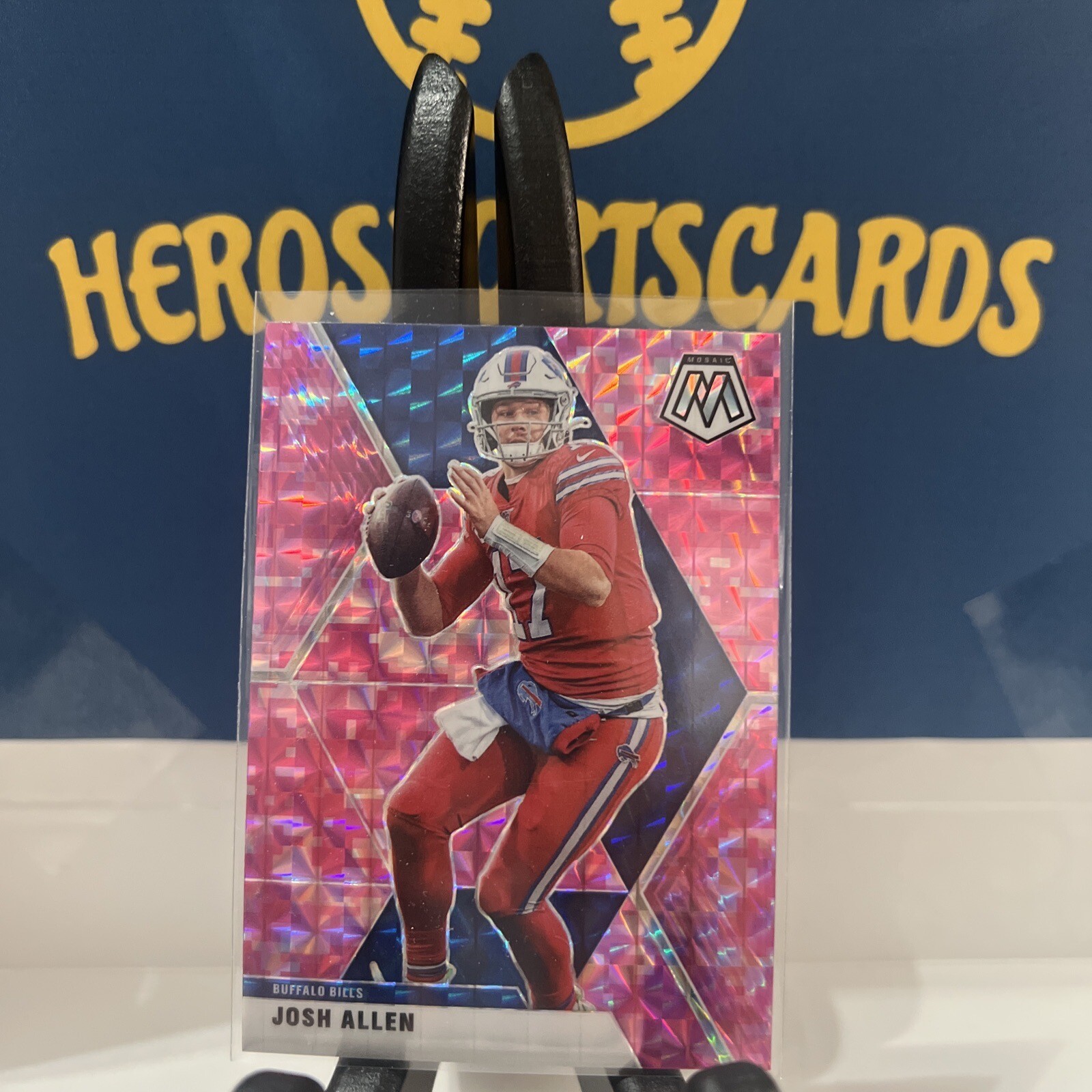 Josh Allen 2020 Panini Mosaic Pink Camo Refractor #26 Bills