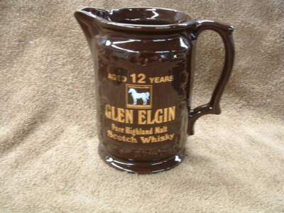 RARE OLD ENGLISH PUB BAR LIQUOR PITCHER OR VASE GLEN ELGIN SCOTCH WHISKEY