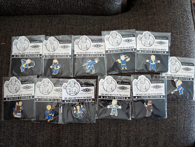 Bethesda Fallout Vault Boy Pin Of The Month  Limited Edition - 11 Total Pins!