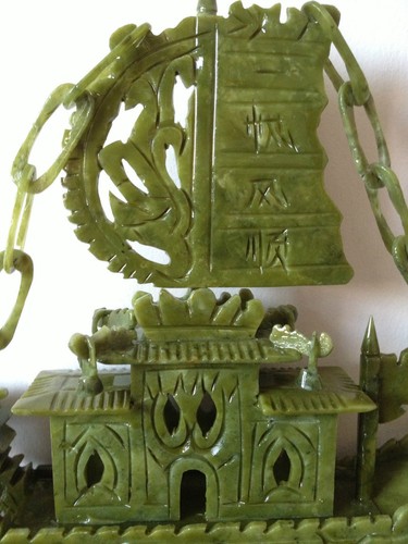 Chinese Natural jade Hand-carved Dragon Boat Statues yifanfengshun 23047 - Picture 3 of 6