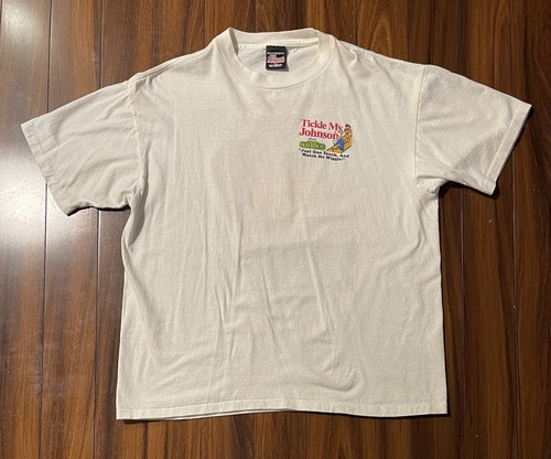 VTG 1996 Oneita Big Johnson ‘Tickle My Johnson’ Single Stitch Tee • Sz XL