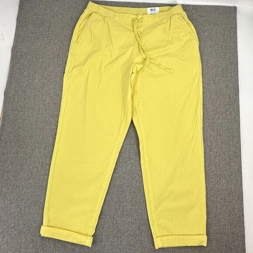 NEW Style & co Cuff Utility Pants Yellow Drawstring Large Mid Rise $49.50 Cotton