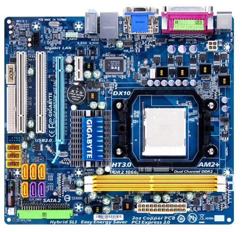 Gigabyte GA-M85M-US2H Rev. 1.1, AM2/AM2+/AM3, GeForce 8200, DDR2 1066, DVI, HDMI - Bild 1 von 1