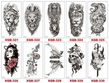 8 X Temporary Tattoos Body Arm Tattoo Sticker Half Sleeve Fake Waterproof US