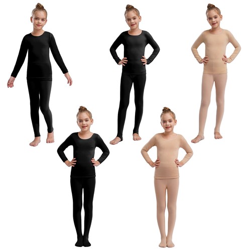 Girls Set Warm Outfit Daily Top With Strechy Leggings Pilates Suits Practice - Picture 5 of 73