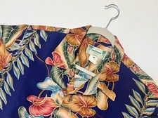 S033 HAWAIIAN SHIRT M chest 47" KAMEHAMEHA VINTAGE, 100 RAYON, FREE SHIPPING