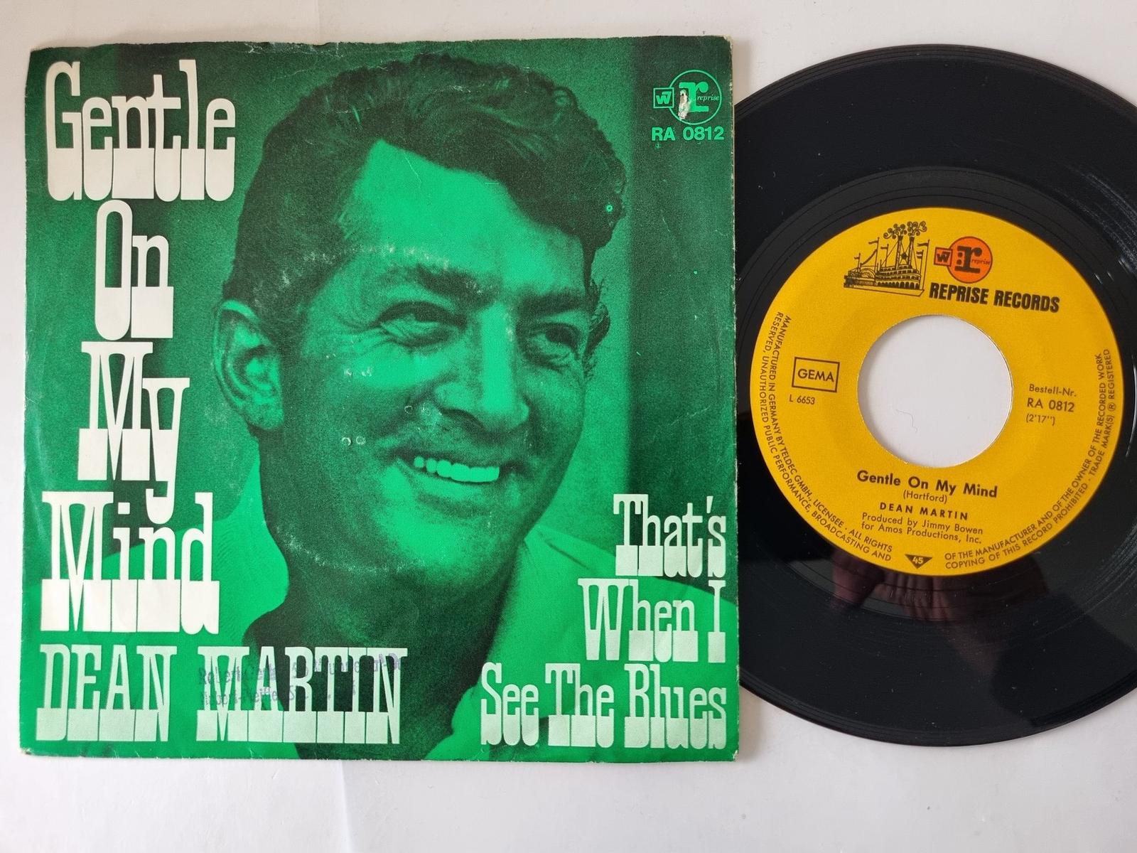 Dean Martin - Gentle On My Mind 7'' Vinyl Germany