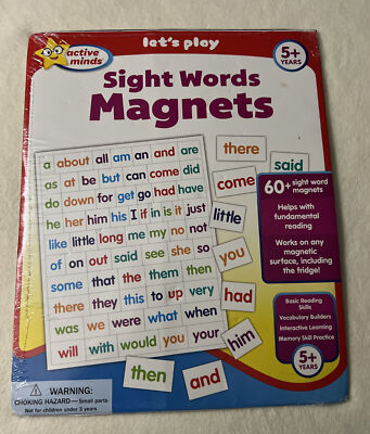 Active Minds Sight Words Magnets - Learn and Practice Language Building 5+ NEW