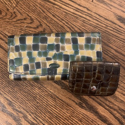 Coco Fiore Luxury Wallet  Multi Color Authentic 2 Lot Long Lots Of Card Slots