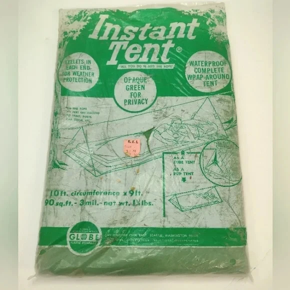 Instant Tent in Green By Glove Plastic Company Vintage
Opens in a new window or tab