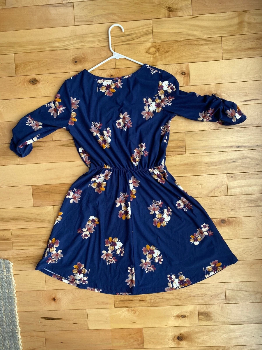 Navy blue cheap floral dress