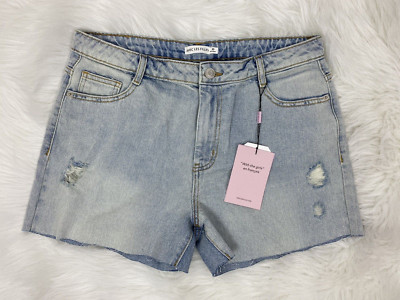 Avec Les Filles Women's Sz 30 Distressed Denim Cut Off Jean Shorts New