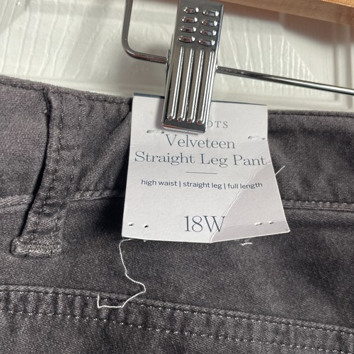 Talbots Pantalone Velluto Gamba Dritta, Donna 18W Grigio NUOVO - Foto 5 di 13