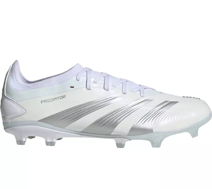 Predator サッカーシューズ シルバー Adidas Men PREDATOR Pro FG Cleats White Silver Soccer Boot
