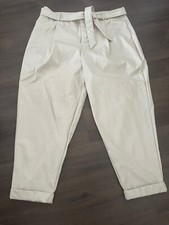 Elloquii Vegan Faux Leather Pants Beige S 18