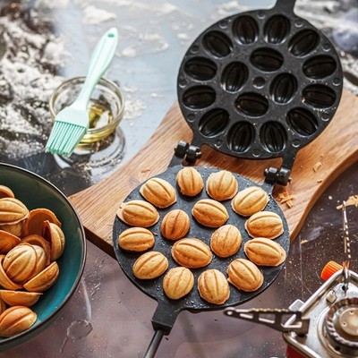 16 Hole Walnut Shape Cookie Maker, Bakery Mold Machine for Biscuit Pastry Dough