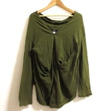 Y's Yohji Yamamoto Asymmetrical Knit Cardigan, Size 3, Khaki Women USED