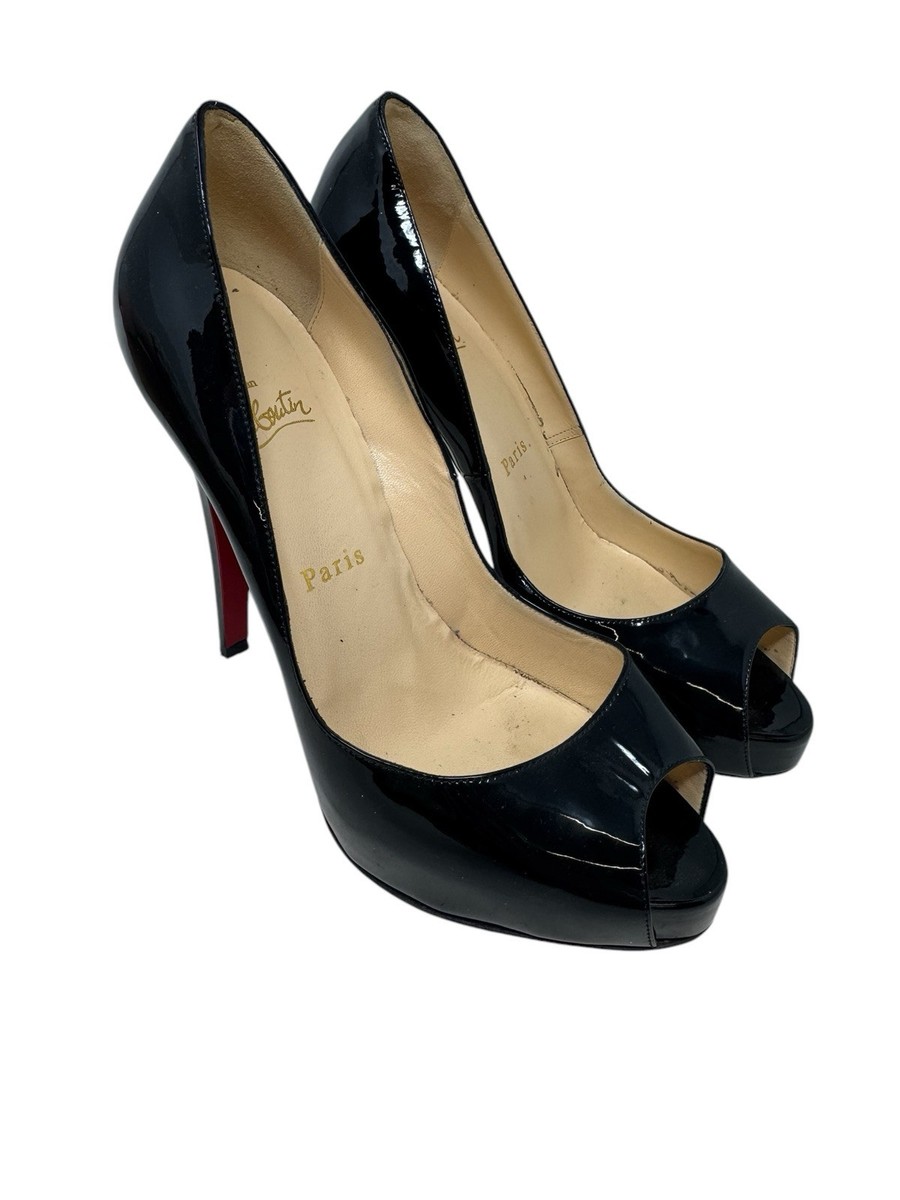 Christian Louboutin Black 120 Patent Leather Very Prive Pumps Size