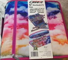 Case It Mighty Zip Tab Zipper Binder 3” Ring Capacity Organization Files Tie Dye