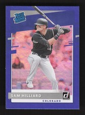 2020 Panini Donruss Rated Rookie Purple Foil Sam Hilliard RC #46 Colorado