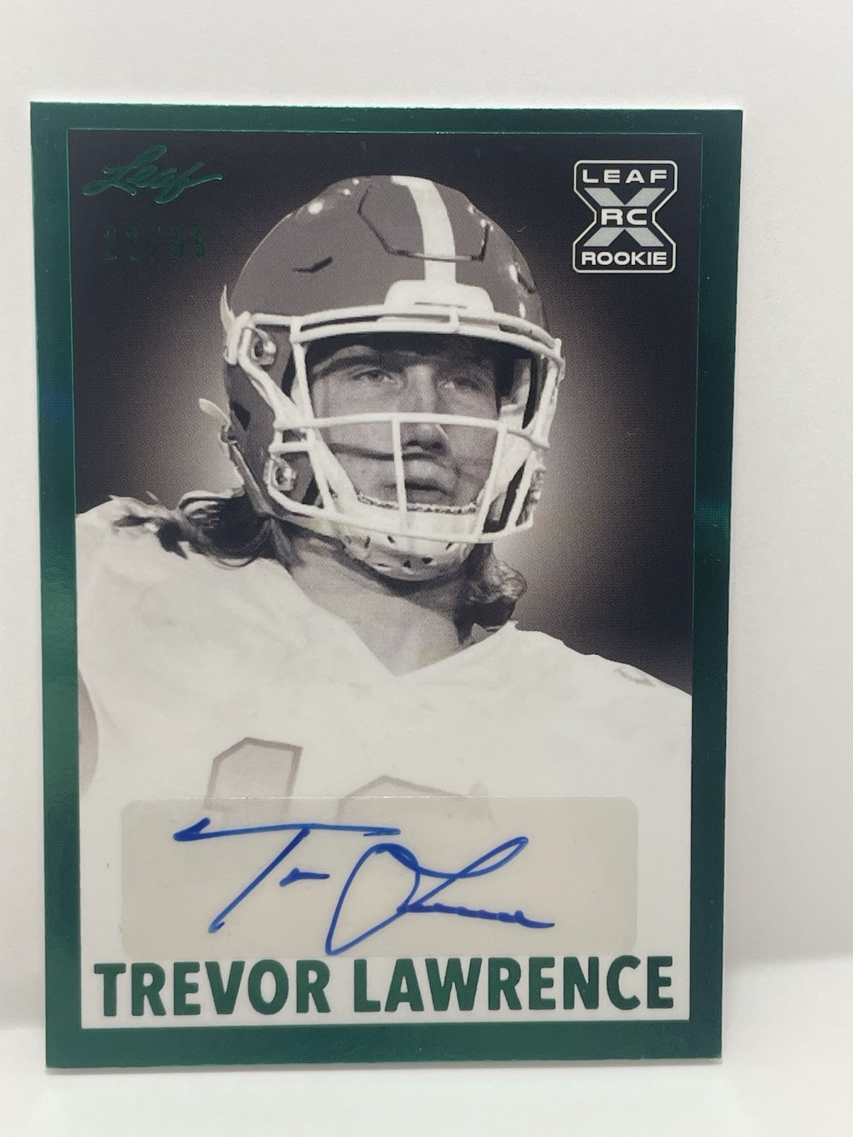 Trevor Lawrence Leaf Memories 1960 Autographs #BWTL1 Green Spectrum