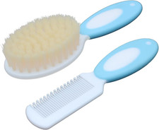 Baby Hair Brush and Comb Set, Baby Brush with Soft Natural Bristles
