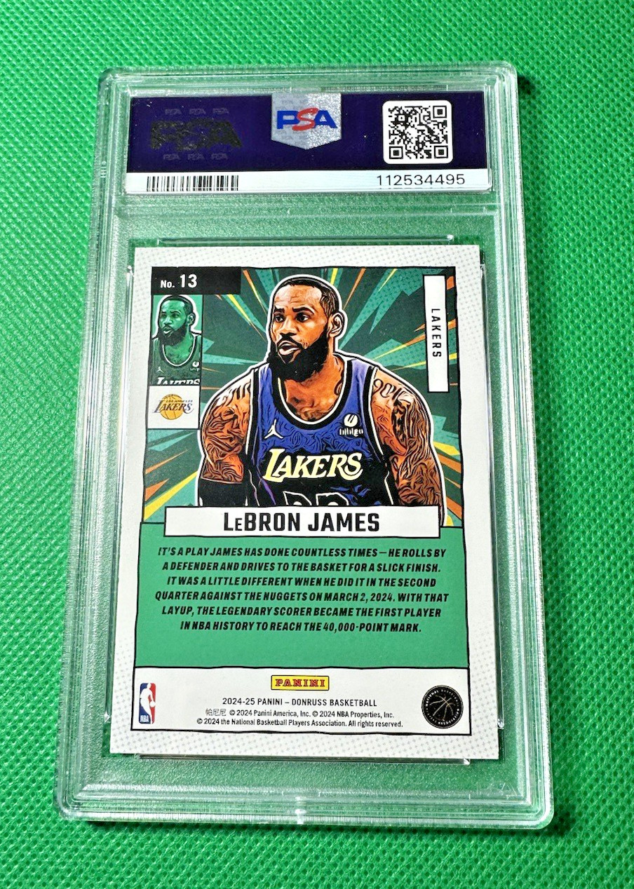 LeBron James NET MARVELS POP (2) 2024 PSA 9 PP PURPLE 2024 Don Russ Panini #13 view 2