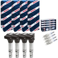 Bosch 4X ZüNdspule + 4X ZüNdkerze Set FüR VW Skoda Audi Seat A1 A3 1.4 TSI