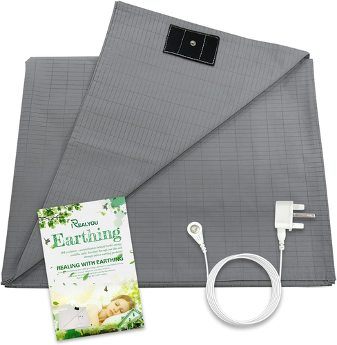 Tappetino Messa A Terra 100x203 Cm Con Cavo UE | Lenzuolo Earthing In Cotone Biologico E Argento, Per Sonno E Benessere