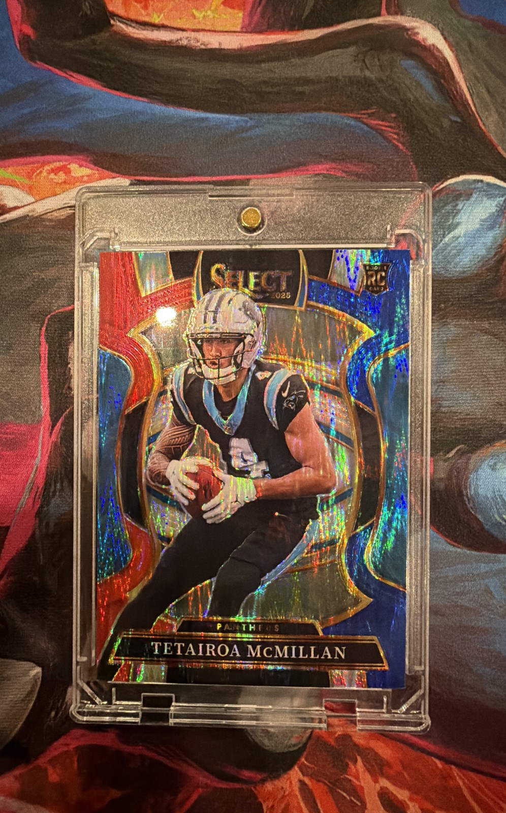 2025 Panini Select - Concourse Tetairoa McMillan #44 Red & Blue Shock Prizm (RC)