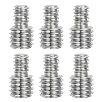 6Pcs 1/4''-20 to 3/8''-16UNC Carbon Steel Threaded Stud Screw Bolt 16mm