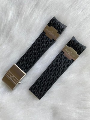 Ulysse Nardin Maxi Marine Diver Rubber Watch Band Strap Steel Buckle 22MM