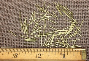 1/2” Solid Brass Brads 100 Nails 20 Gauge Escutcheon Pins Tiny Head USA Made