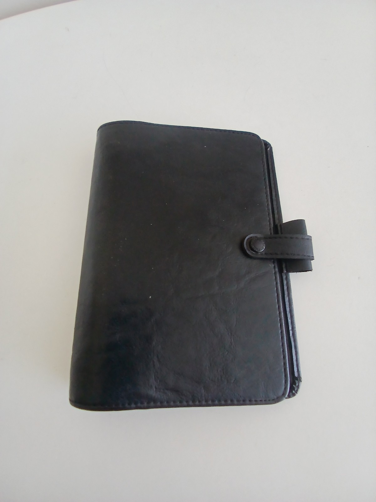 Filofax Kent personal organiser - Black with button closing - vintage filofax 