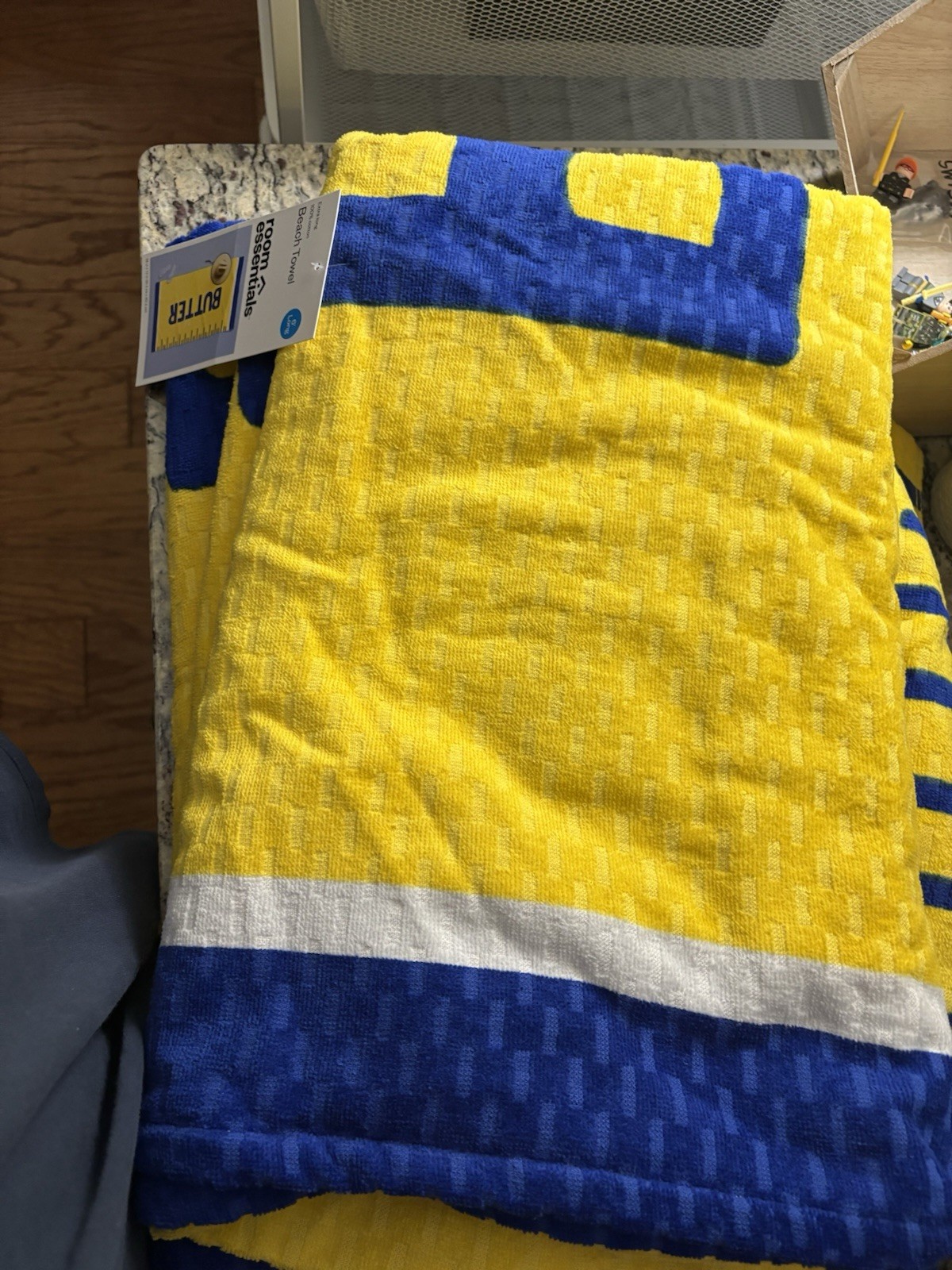 Yellow Blue Butter Stripe 36x72