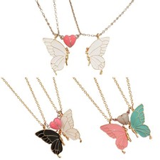 Heart Butterfly Necklaces For Girls Drip Oil Artwork And Glow Charm
