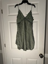 Victorias Secret Vintage Gold Label Green Lace Silk Nightgown L