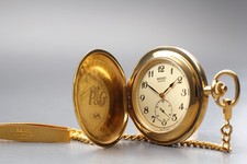 Vintage 1996 N MINT Seiko Pocket Watch 7N07-0010 Gold Small Seconds From JAPAN