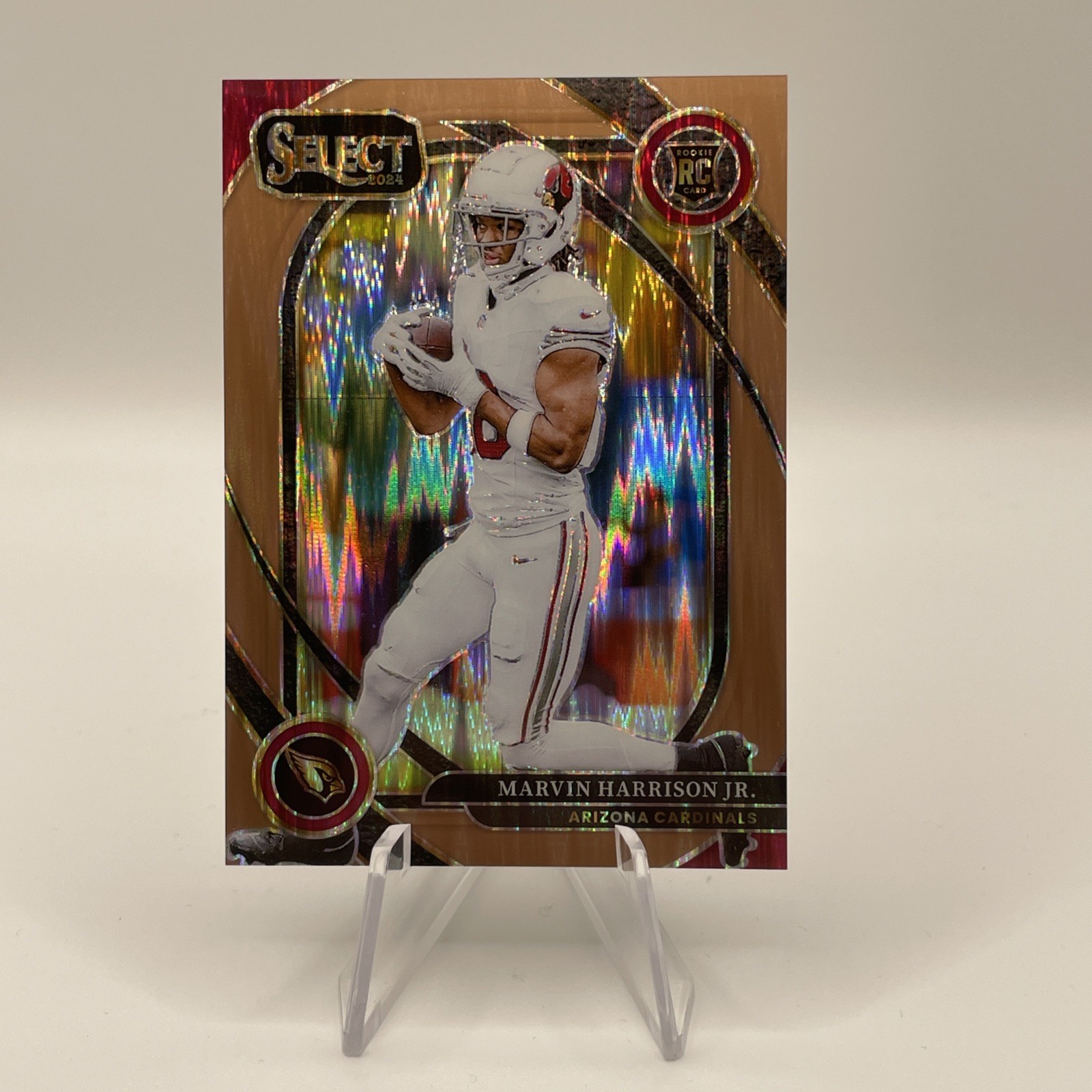 Marvin Harrison Jr 2024 Select Club 219 Rookie Copper Shock Prizm /299 Cardinals