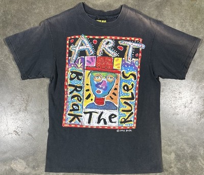 90’s Hanes Fred Babb フレッドバブ アートTシャツ Vintage 90s Fred Babb” Art Break The Rules” Graphic Shirt Size M