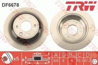 2X Bremsscheibe TRW DF6678 2 Bremsscheiben Hinterachse Hinten FüR Honda