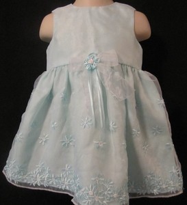 Ashley Ann Sleeveless Aqua Dress with Daisies Size 18 Months