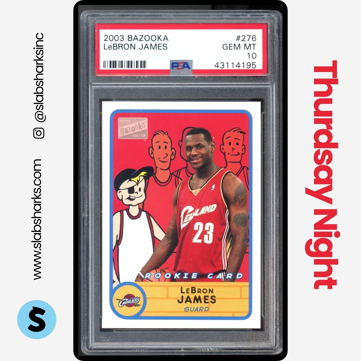 2003 TOPPS BAZOOKA #276 LEBRON JAMES RC ROOKIE PSA 10 | eBay