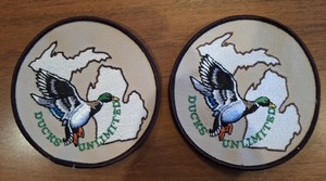 Michigan Ducks Unlimited DU Vintage Outdoor Patch State Map - TWO for one price!