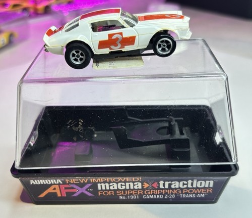 Aurora AFX Trans Am Camaro Z28 HO Slot Car #1901 ORANGE/WHITE IN BOX VINTAGE