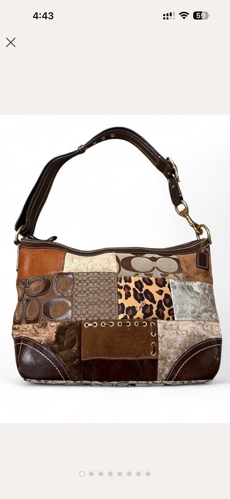 RARE Limited Edition Large COACH Patchwork Should… - image 1