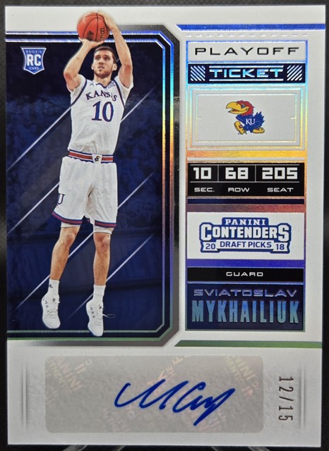 2018 Panini Contenders Draft Picks Playoff Ticket /15 Svi Mykhailiuk #93 Auto