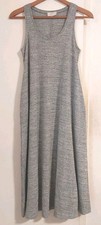 LOFT Rayon Knit Tank Dress Black Marl Scoop Neck Stretch Relaxed Fit New Size S