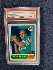 2012 Topps Chrome Rookie Reprint 1968 Bob Griese Miami Dolphins #196  PSA 9 Mint