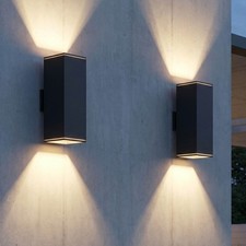 2 Pack 18" Outdoor Porch Wall Lamp Up Down Light Sconce Modern Aluminum Fixture